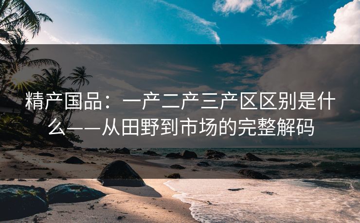 精产国品：一产二产三产区区别是什么——从田野到市场的完整解码